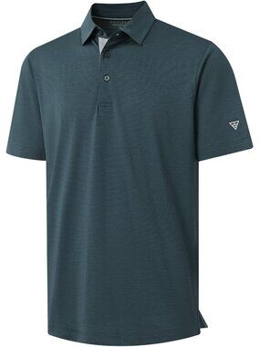 Mens Jungle Green Heather Short Sleeve Performance Moisture Wicking Active Tee